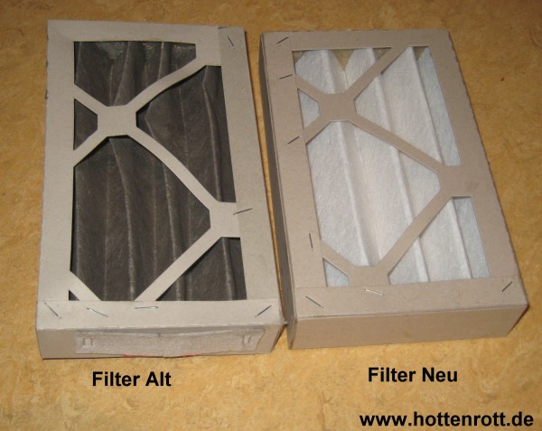 Luftfilter Verschmutzt Alt und Neu Luftfilteraustausch Wohnraumlftung Wartung Reinigung