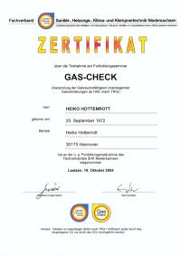 GasCheck Zertifikat Gas-Check
