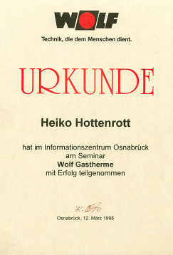 Wolf Gasthermen Seminar Heiko Hottenrott 1998